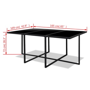 Set mobilier de exterior cu perne, 11 piese, negru, poliratan - Img 6