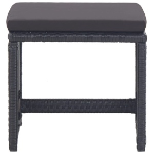 Set mobilier de exterior cu perne, 15 piese, negru, poliratan - Img 7