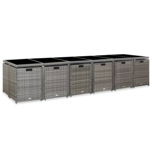 Set mobilier de exterior cu perne 17 piese antracit poliratan - Img 2