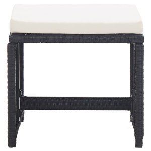 Set mobilier de exterior cu perne, 17 piese, negru, poliratan - Img 6
