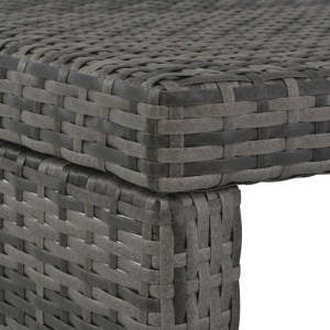 Set mobilier de exterior cu perne, 3 piese, gri, poliratan - Img 12