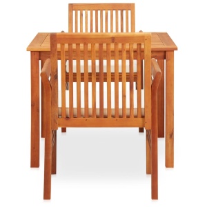 Set mobilier de exterior cu perne 3 piese, lemn masiv de acacia - Img 3