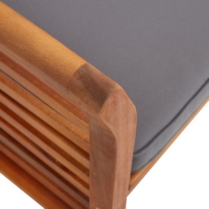 Set mobilier de exterior cu perne 3 piese, lemn masiv de acacia - Img 5
