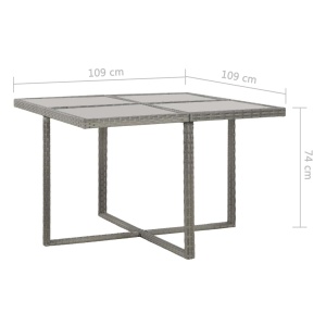 Set mobilier de exterior cu perne, 5 piese, gri, poliratan - Img 6