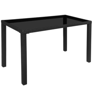 Set mobilier de exterior cu perne, 5 piese, negru, poliratan - Img 7