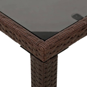 Set mobilier de exterior cu perne, 6 piese, maro, poliratan - Img 3