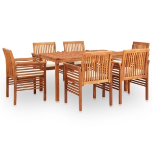Set mobilier de exterior cu perne 7 piese lemn masiv de acacia