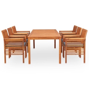 Set mobilier de exterior cu perne 7 piese, lemn masiv de acacia - Img 3