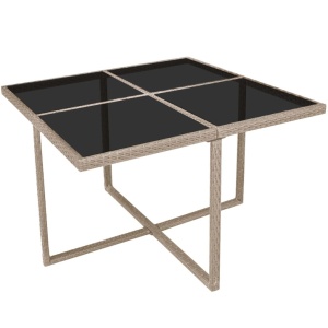 Set mobilier de exterior cu perne, 9 piese, bej, poliratan - Img 3