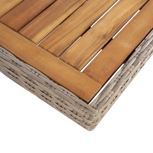 Set mobilier de exterior cu perne, 9 piese, maro, poliratan - Img 5