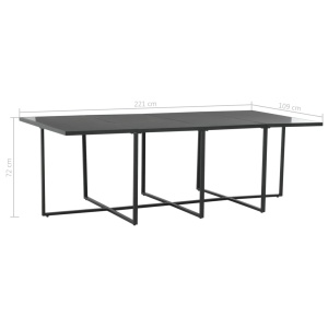Set mobilier de exterior cu perne, 9 piese, negru, poliratan - Img 7