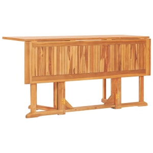 Set mobilier de exterior pliabil, 7 piese, lemn masiv de tec - Img 8