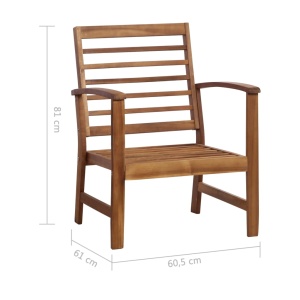 Set mobilier de grădină, 4 piese, lemn masiv de acacia - Img 10