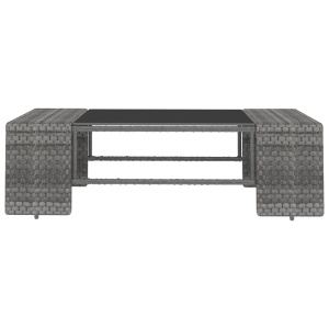 Set mobilier de grădină, 5 piese, gri, poliratan - Img 11