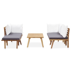 Set mobilier de grădină, 5 piese, lemn masiv de acacia - Img 3