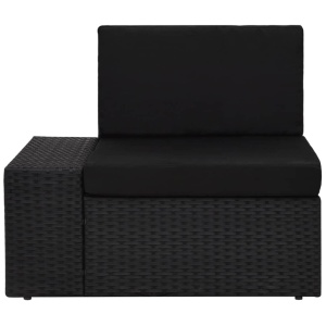 Set mobilier de grădină, 5 piese, negru, poliratan - Img 5