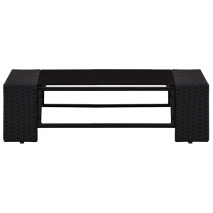 Set mobilier de grădină, 6 piese, negru, poliratan - Img 4