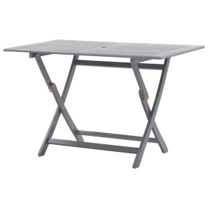 Set mobilier de grădină, 7 piese, gri, lemn masiv de acacia - Img 4
