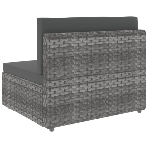 Set mobilier de grădină, 7 piese, gri, poliratan - Img 7