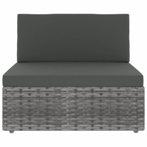 Set mobilier de grădină, 7 piese, gri, poliratan - Img 8