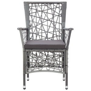 Set mobilier de grădină, 9 piese, gri, poliratan - Img 5
