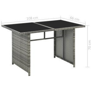 Set mobilier de grădină cu perne, 10 piese, gri, poliratan - Img 9