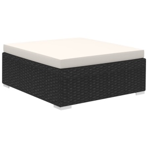 Set mobilier de grădină cu perne, 12 piese, negru, poliratan - Img 8