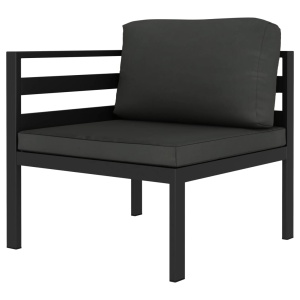 Set mobilier de grădină cu perne, 2 piese, antracit, aluminiu - Img 2