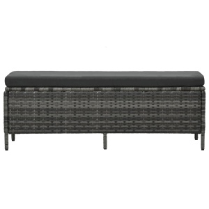 Set mobilier de grădină cu perne, 3 piese, gri, poliratan - Img 8