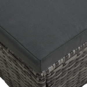 Set mobilier de grădină cu perne, 4 piese, gri, poliratan - Img 12