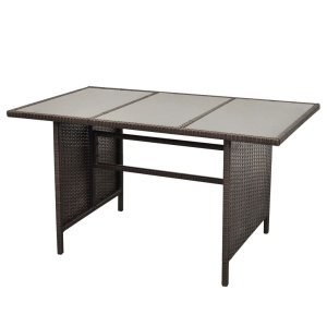 Set mobilier de grădină cu perne, 4 piese, maro, poliratan - Img 6