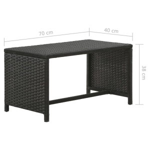 Set mobilier de grădină cu perne, 4 piese, negru, poliratan - Img 6