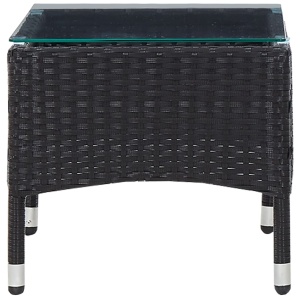 Set mobilier de grădină cu perne, 4 piese, negru, poliratan - Img 9