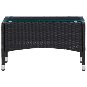 Set mobilier de grădină cu perne, 4 piese, negru, poliratan - Img 12
