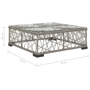 Set mobilier de grădină cu perne, 5 piese, gri, poliratan - Img 10