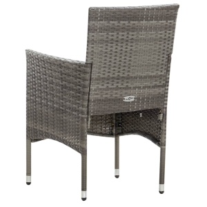 Set mobilier de grădină cu perne, 5 piese, gri, poliratan - Img 10