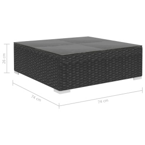 Set mobilier de grădină cu perne, 5 piese, negru, poliratan - Img 10