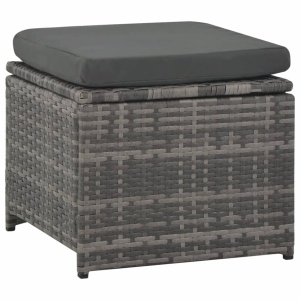 Set mobilier de grădină cu perne, 6 piese, gri, poliratan - Img 7