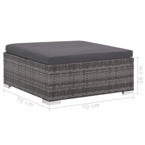 Set mobilier de grădină cu perne, 6 piese, gri, poliratan - Img 7