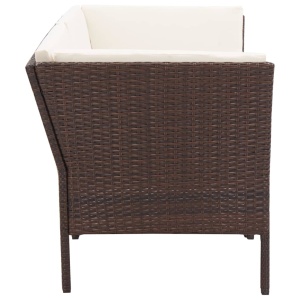 Set mobilier de grădină cu perne, 6 piese, maro, poliratan - Img 12
