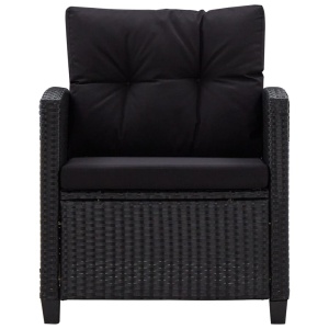 Set mobilier de grădină cu perne, 6 piese, negru, poliratan - Img 5