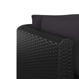 Set mobilier de grădină cu perne, 7 piese, negru, poliratan - Img 7