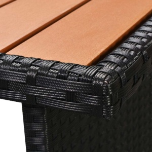 Set mobilier de grădină cu perne, 7 piese, negru, poliratan - Img 9