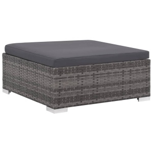 Set mobilier de grădină cu perne, 8 piese, gri, poliratan - Img 5