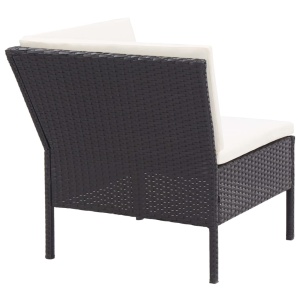 Set mobilier de grădină cu perne, 8 piese, negru, poliratan - Img 7