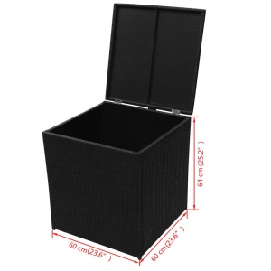 Set mobilier de grădină cu perne, 8 piese, negru, poliratan - Img 6