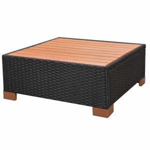Set mobilier de grădină cu perne, 8 piese, negru, poliratan - Img 11