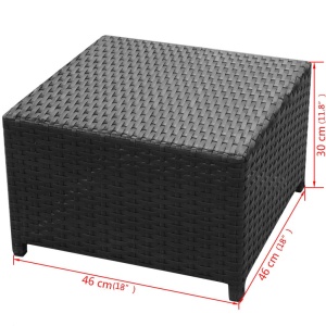 Set mobilier de grădină cu perne, 8 piese, negru, poliratan - Img 12