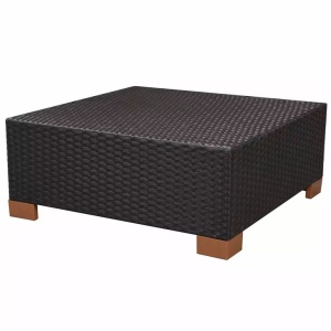 Set mobilier de grădină cu perne, 8 piese, negru, poliratan - Img 12