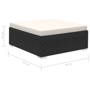 Set mobilier de grădină cu perne, 8 piese, negru, poliratan - Img 10
